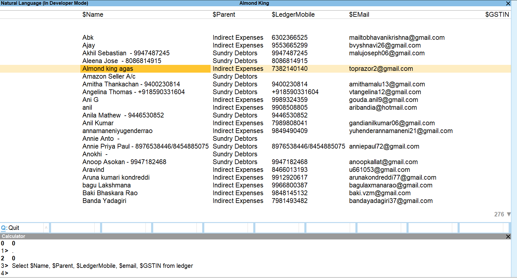 Ledger Export